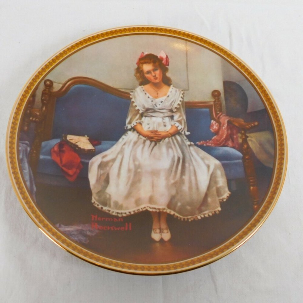 Norman Rockwell Collector Plate Knowles “Waiting at the Dance” COA 1982 Women